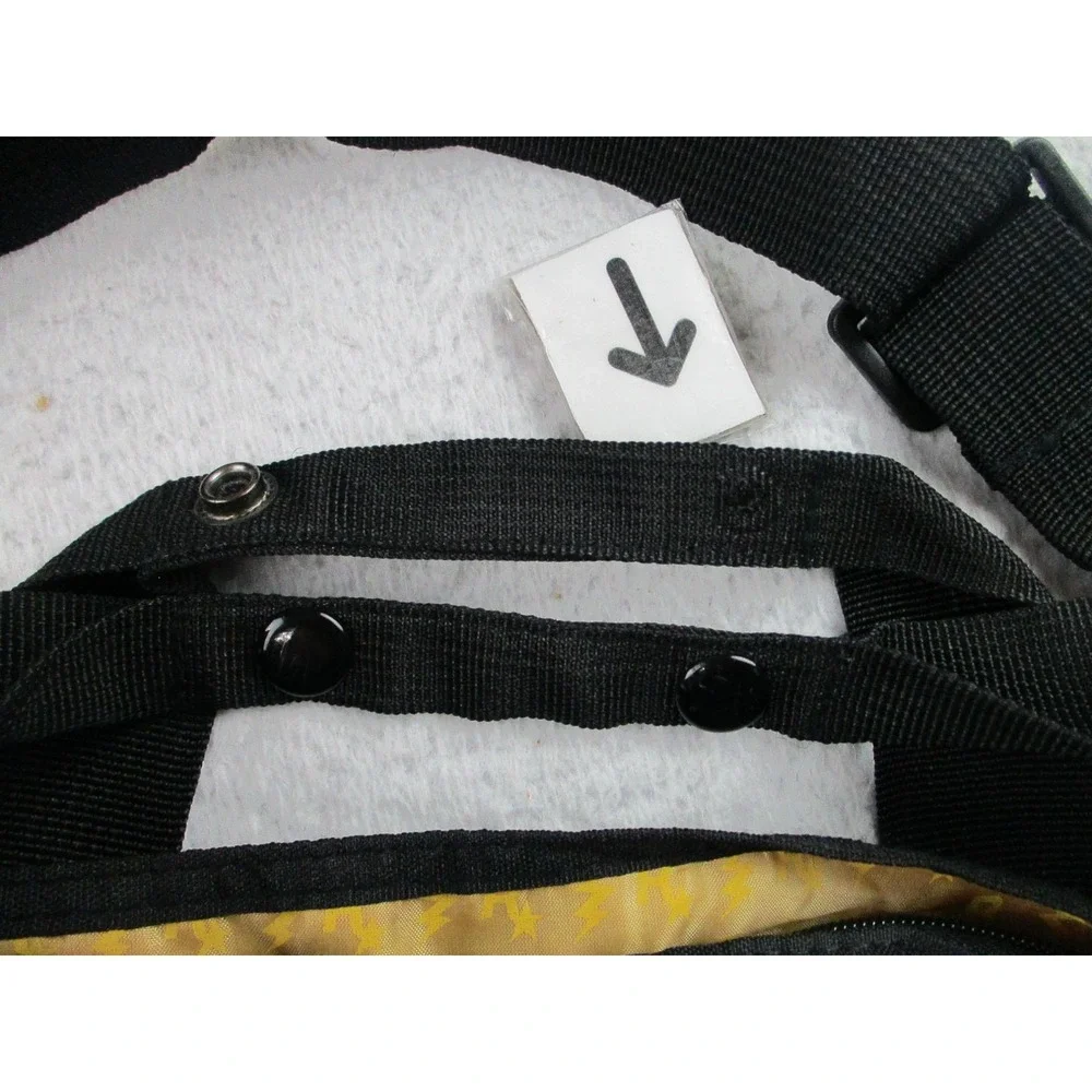 Rockstar Games Duffel Bag Black‎ Ripstop Shoulder Strap Yellow Lining R* Logo
